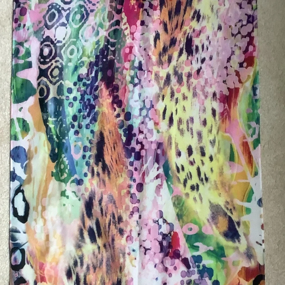 Multicolor Watercolor Abstract Design Rectangular Scarf